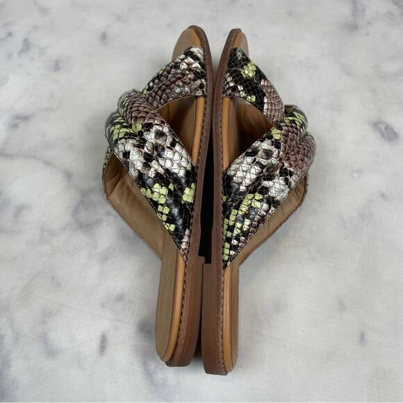 Madewell Skyler Snake Padded Cross Strap Slide Sandals NWOB - Picture 9 of 11